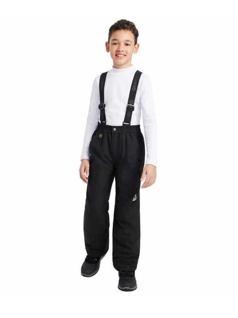 Gerry Youth Snow Pants XS (5/6) Black Fleece Lined Water/Wind Resistant